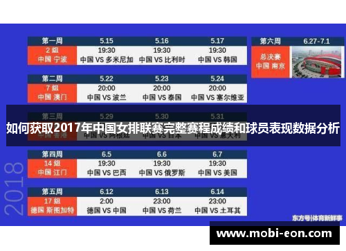 如何获取2017年中国女排联赛完整赛程成绩和球员表现数据分析
